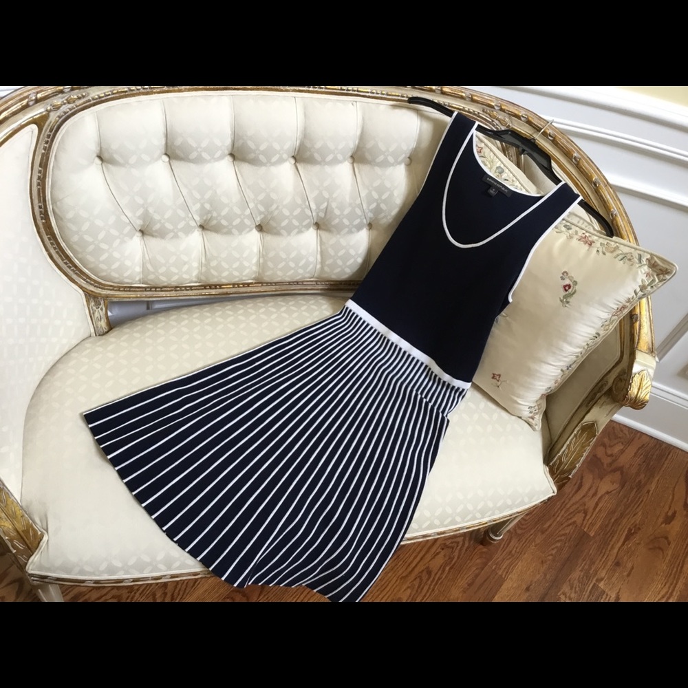 Banana Republic Stripe knit-fit -and-flare dress size S